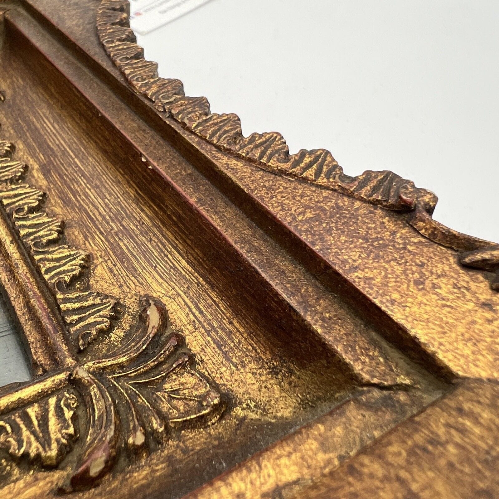 Antico Quadretto stile Barocco cornice oro dipinto vintage in Miniatura Bucolica Categoria  Quadri