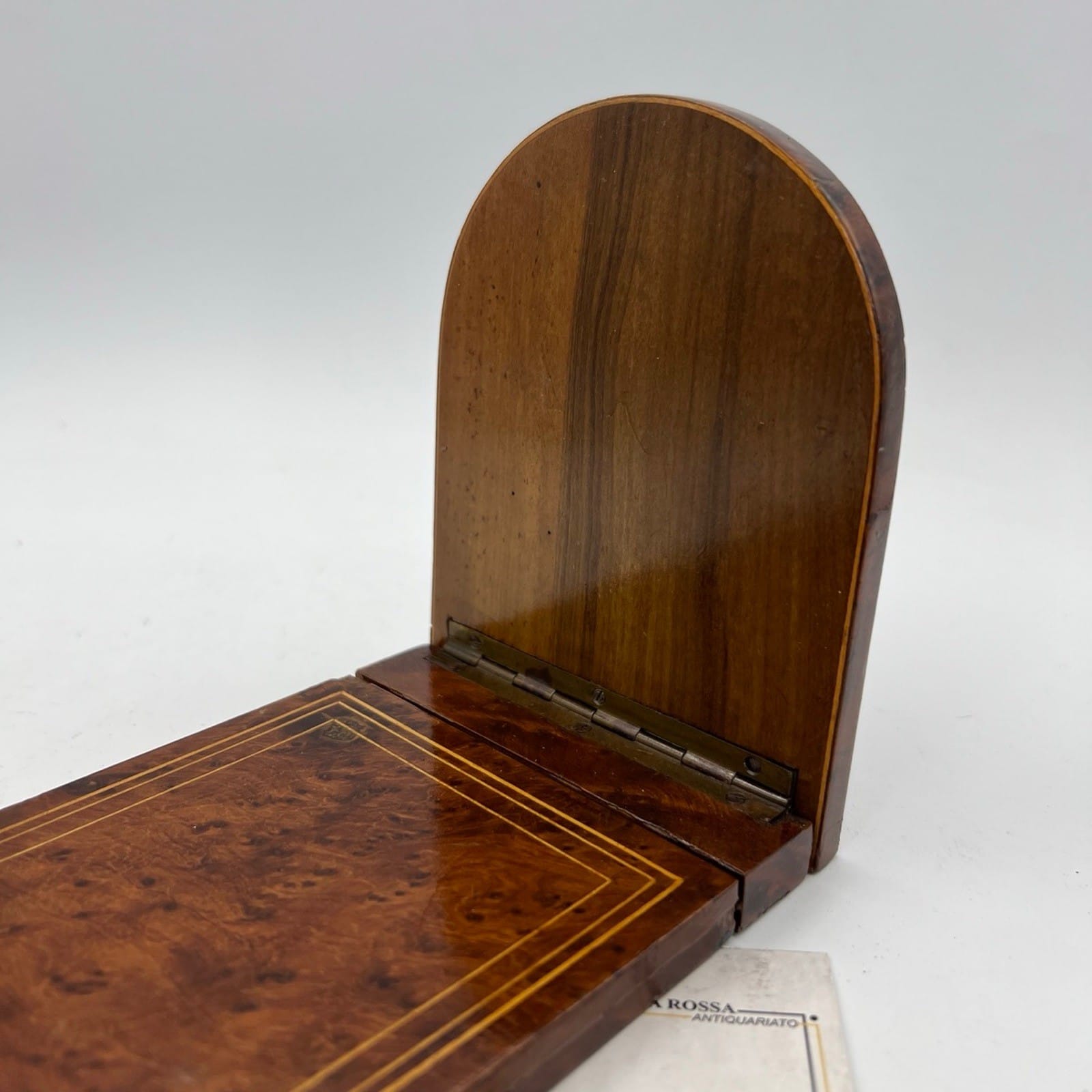 Antico Reggilbri Sorrentino fermalibri estensibile regolabile legno intarsiato Categoria  Accessori scrivania e ufficio
