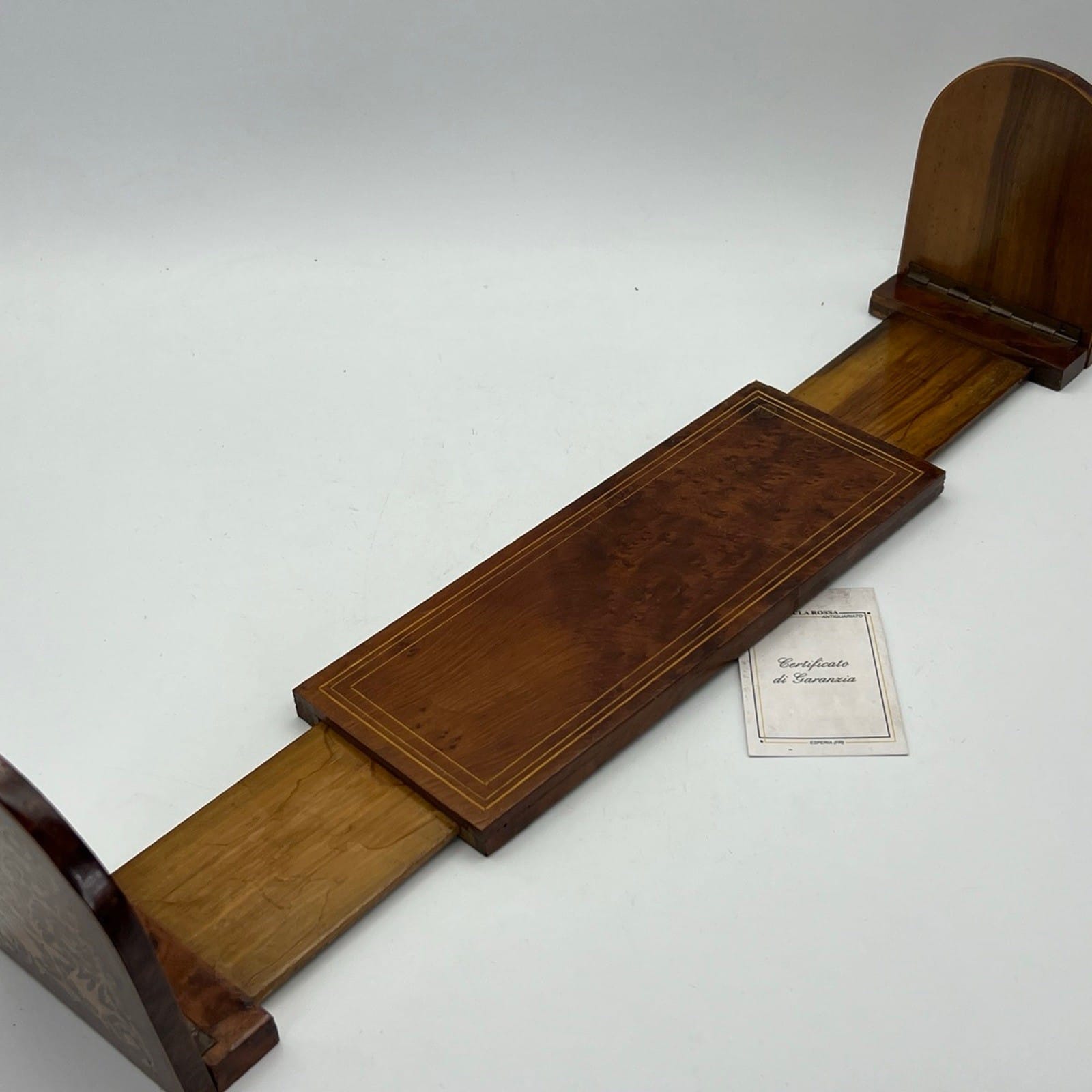Antico Reggilbri Sorrentino fermalibri estensibile regolabile legno intarsiato Categoria  Accessori scrivania e ufficio