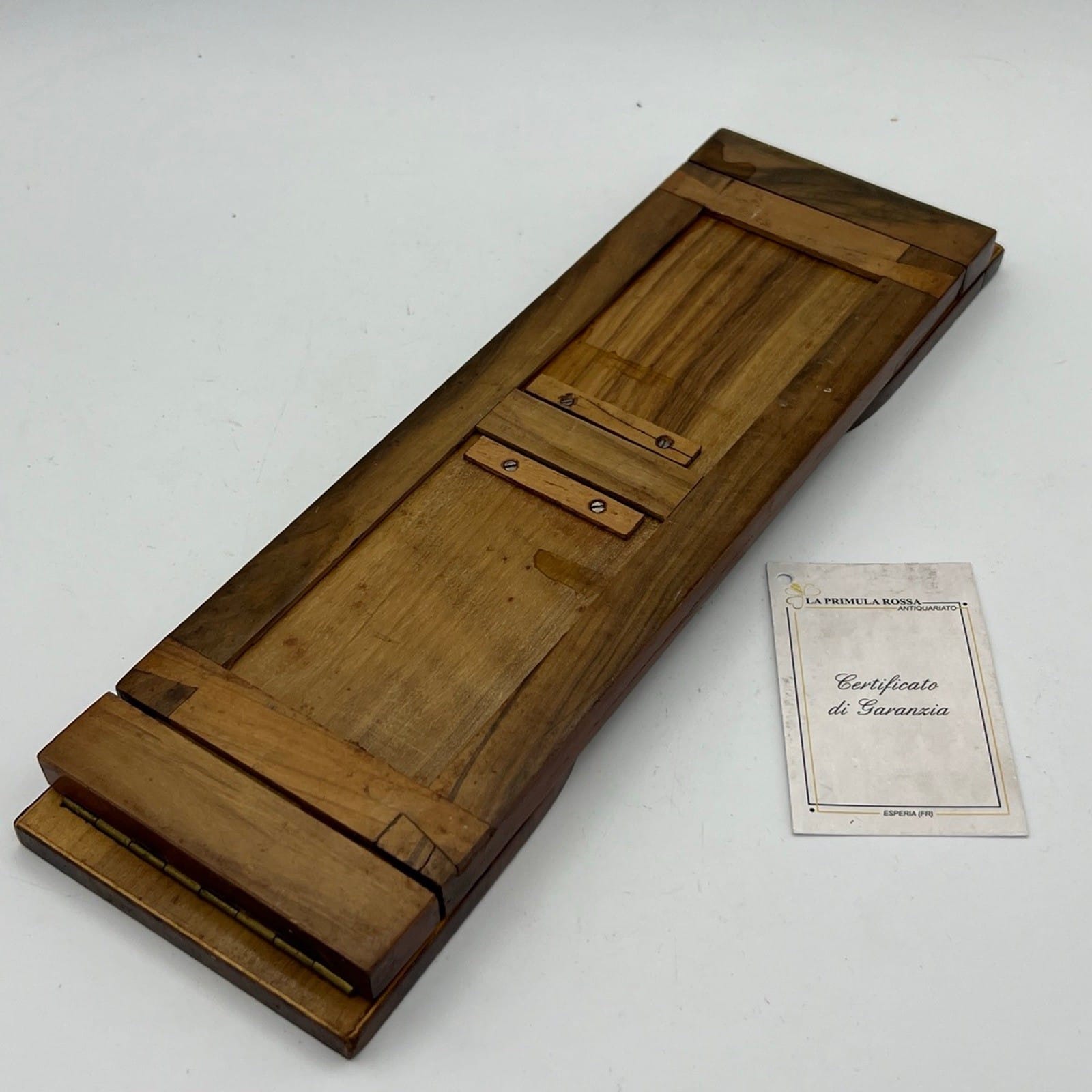 Antico Reggilbri Sorrentino fermalibri estensibile regolabile legno intarsiato Categoria  Accessori scrivania e ufficio
