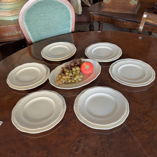 Antico servizio set di piatti color crema Inglese Anni '30 per 6 piatto portata Categoria  Zuppiere