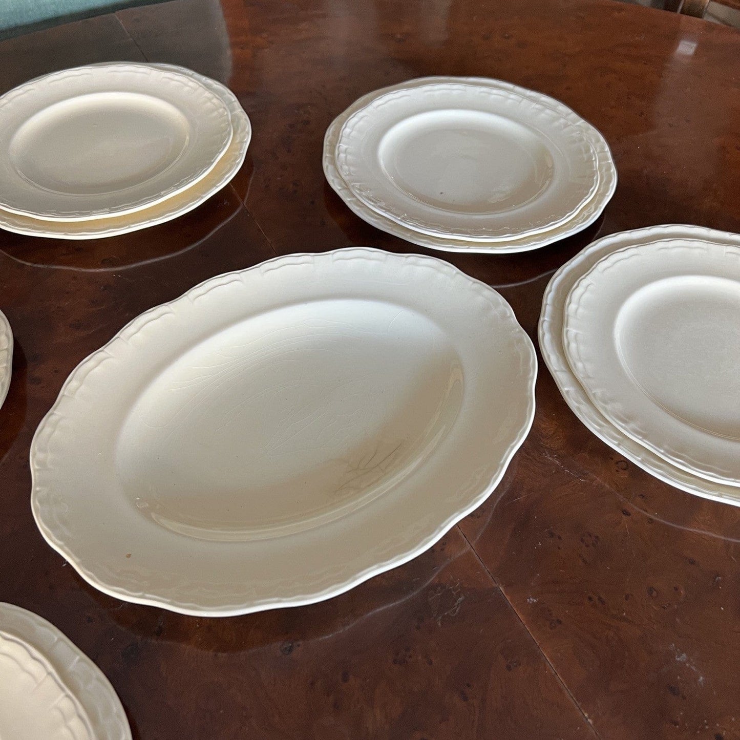 Antico servizio set di piatti color crema Inglese Anni '30 per 6 piatto portata Categoria  Zuppiere