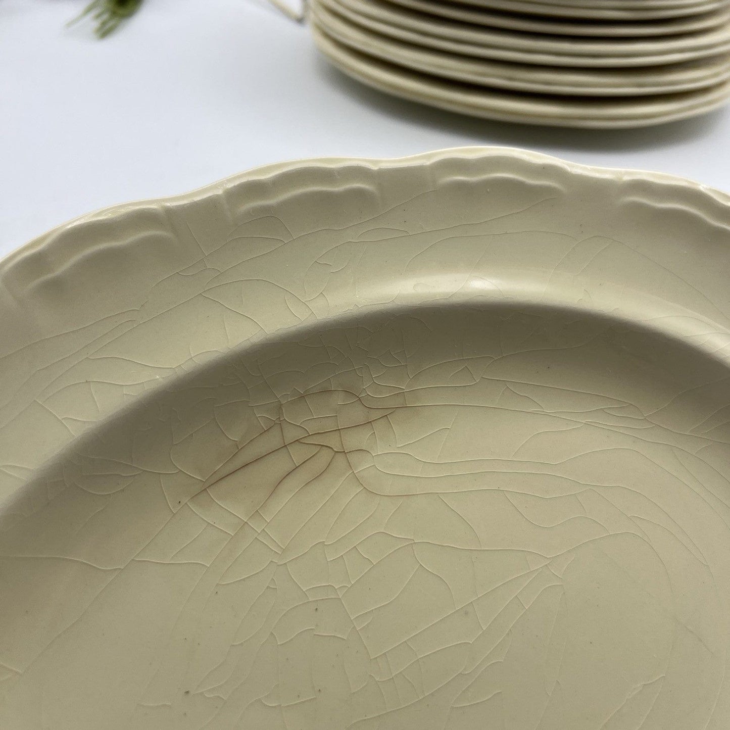 Antico servizio set di piatti color crema Inglese Anni '30 per 6 piatto portata Categoria  Zuppiere