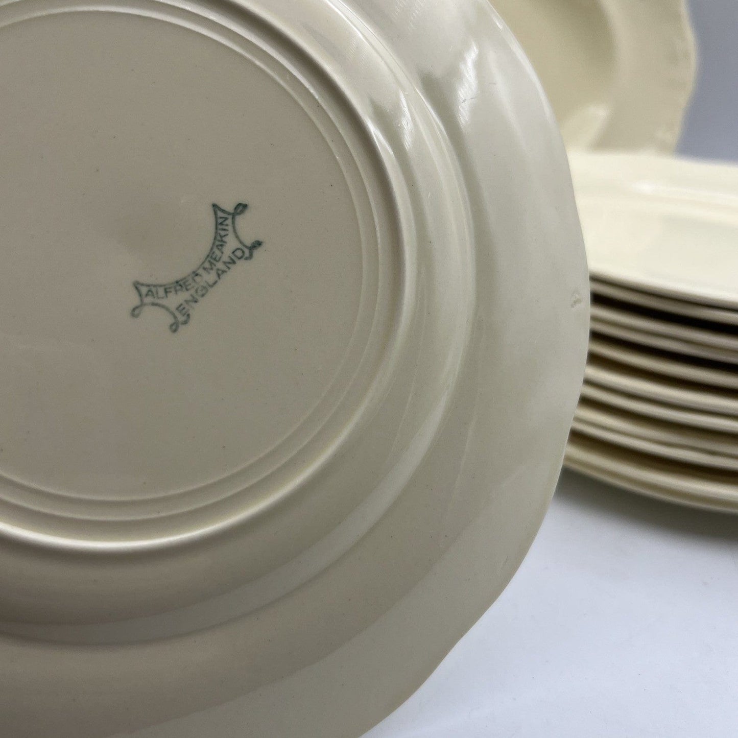 Antico servizio set di piatti color crema Inglese Anni '30 per 6 piatto portata Categoria  Zuppiere