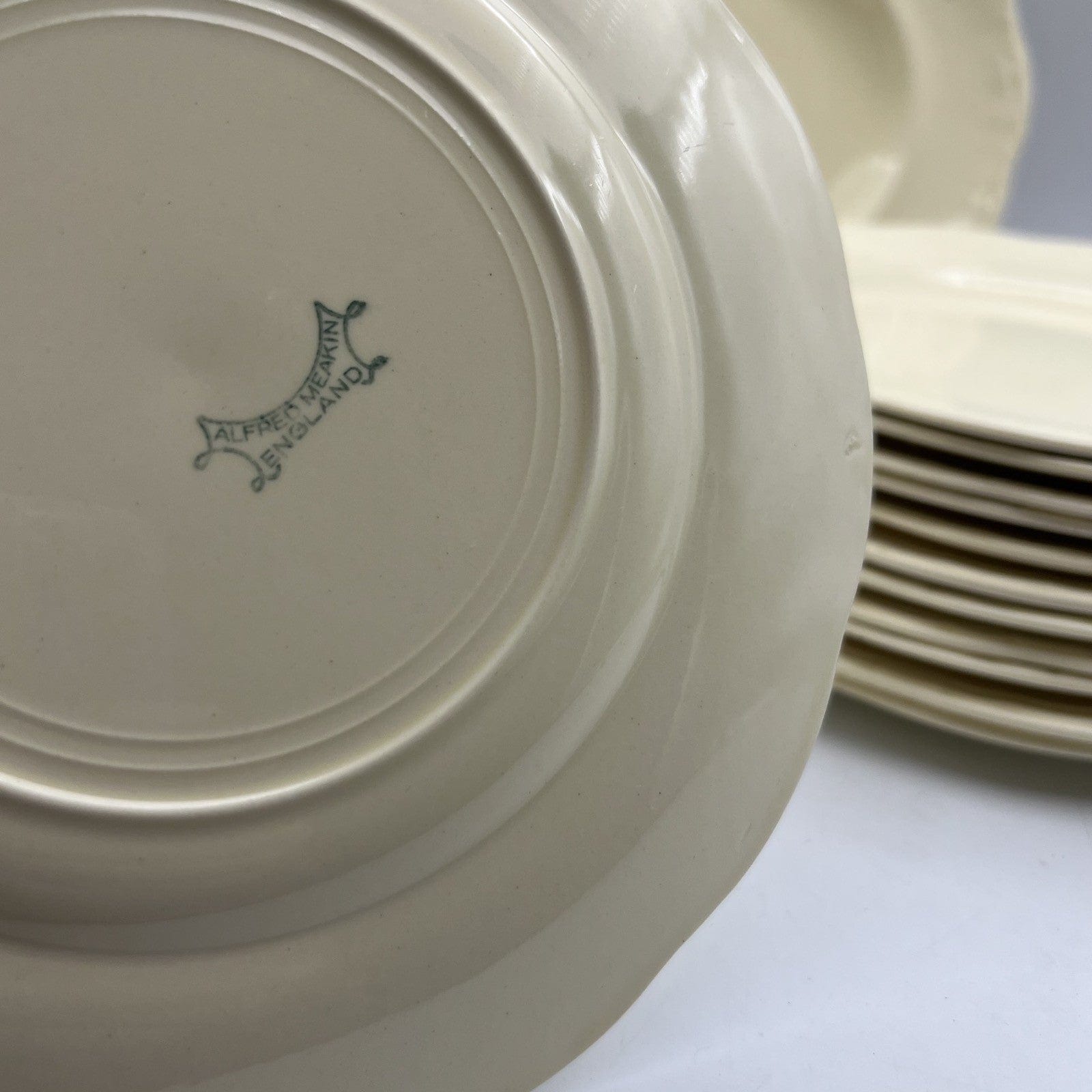 Antico servizio set di piatti color crema Inglese Anni '30 per 6 piatto portata Categoria  Zuppiere
