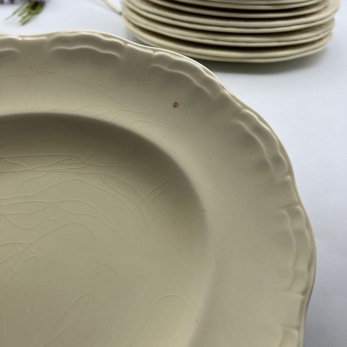Antico servizio set di piatti color crema Inglese Anni '30 per 6 piatto portata Categoria  Zuppiere