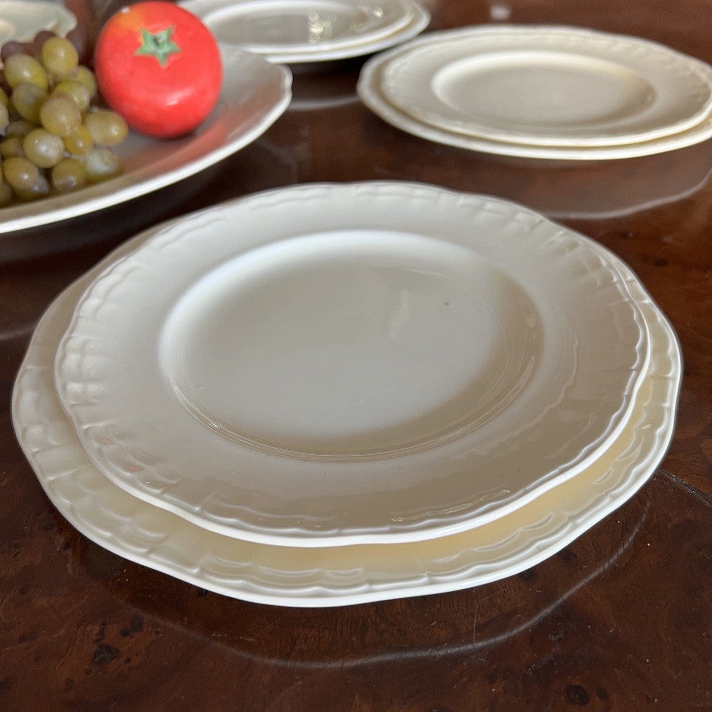Antico servizio set di piatti color crema Inglese Anni '30 per 6 piatto portata Categoria  Zuppiere