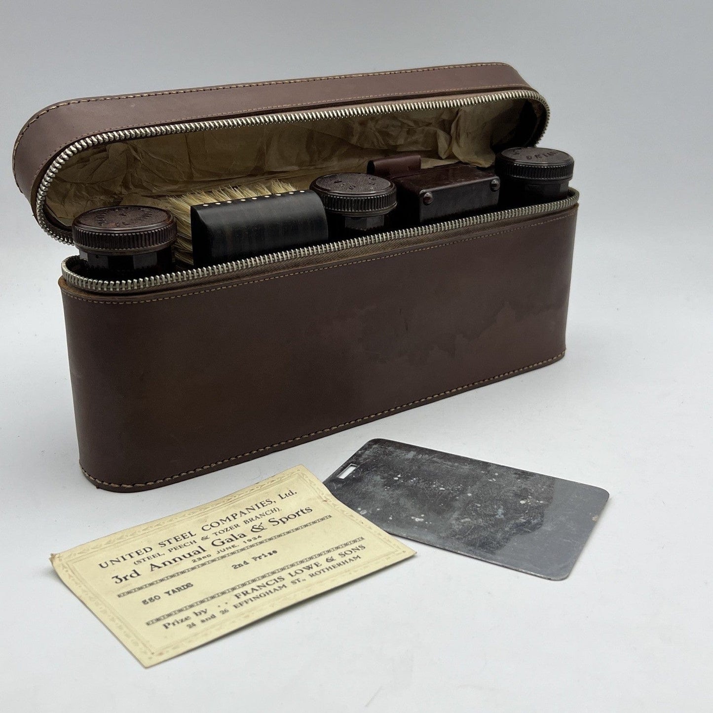 Antico Set da Barba Viaggio Toilette Vintage kit rasatura anno 1934 Collezione Categoria  Vintage