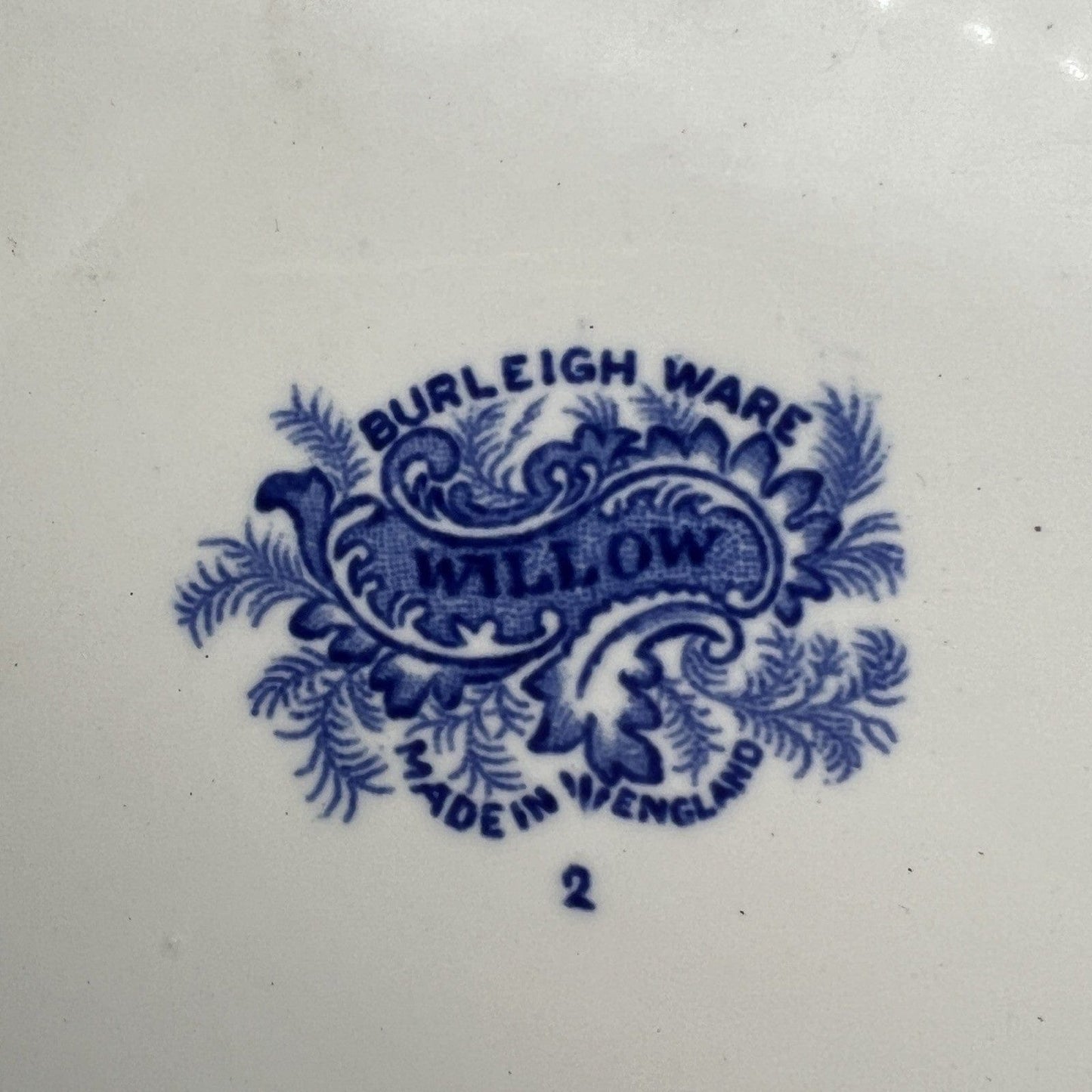 Antico Set di Piatti piani da portata in ceramica inglese bianco blu Old Willow Categoria  Piatti e Piattini