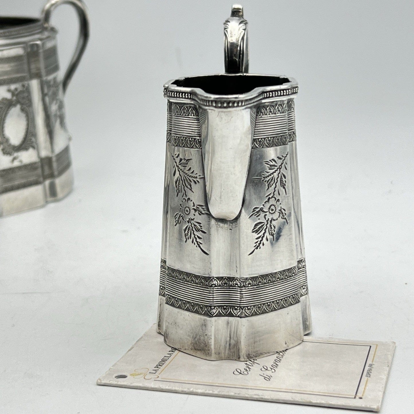 Antico Set in argento Sheffield da the tè Teiera Zuccheriera Lattiera epoca 800 Categoria  Sheffield & Argento