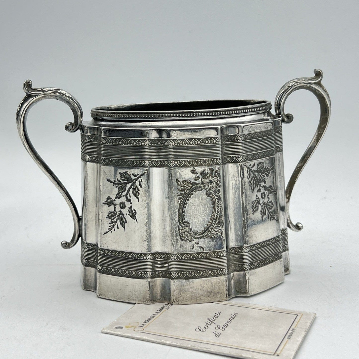 Antico Set in argento Sheffield da the tè Teiera Zuccheriera Lattiera epoca 800 Categoria  Sheffield & Argento