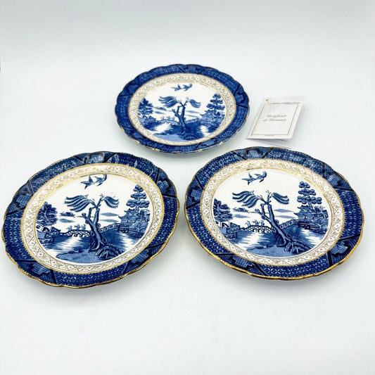 Antico Set Piattini in ceramica inglese royal doulton bianco blu old Willow 1920 Categoria  Piatti e Piattini