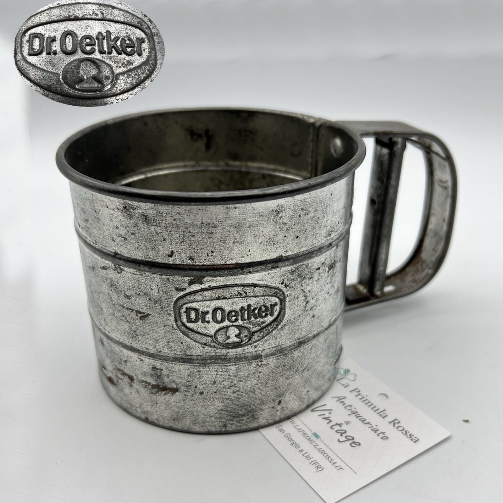 Antico Setaccio da Cucina per Farina o Zucchero Vintage Dr. Oetker anni '40 Categoria  Vintage