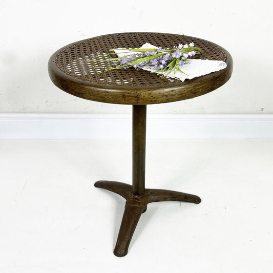Antico Sgabello regolabile rotondo seduta Thonet in paglia di vienna tavolino Categoria  Sedie