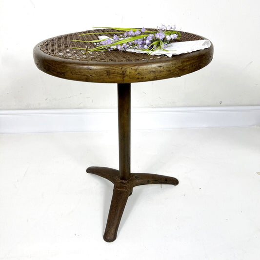 Antico Sgabello regolabile rotondo seduta Thonet in paglia di vienna tavolino Categoria  Sedie