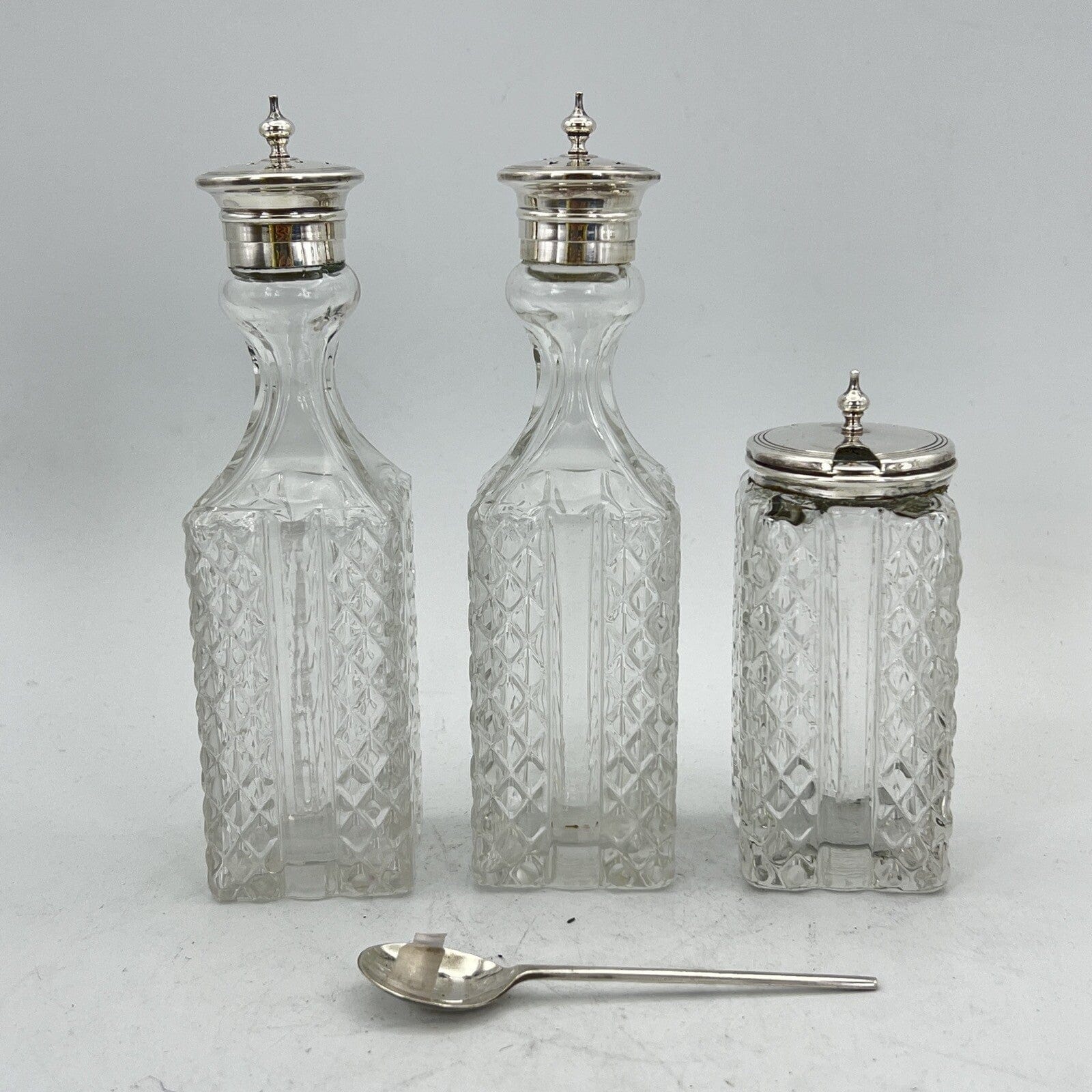 Antico Silver Condiment set condimento in argento sheffield plated olio aceto Categoria  Sheffield & Argento