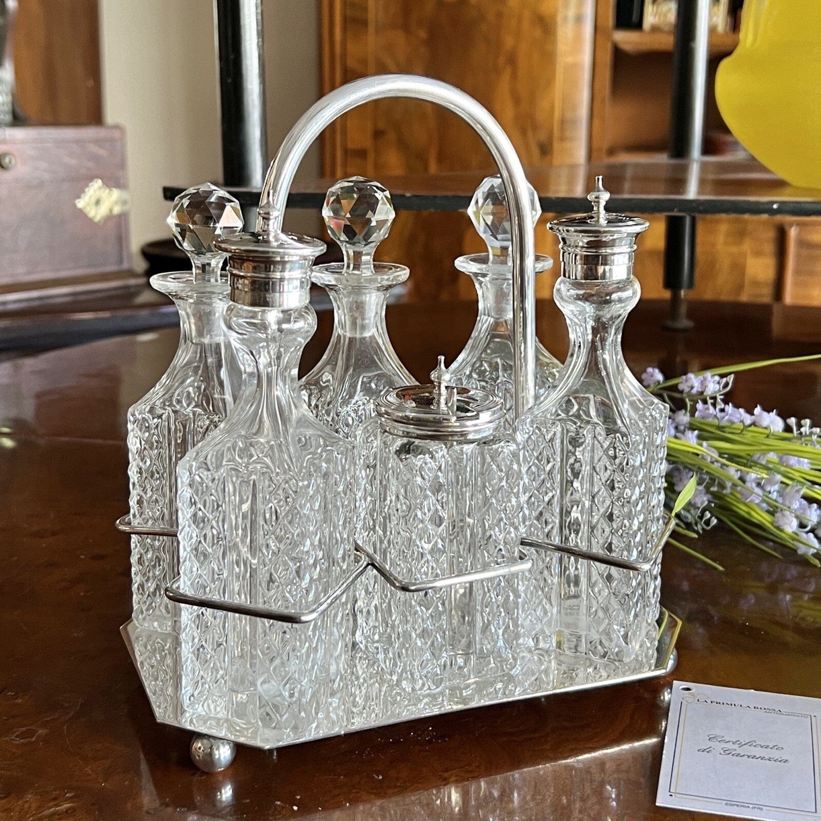 Antico Silver Condiment set condimento in argento sheffield plated olio aceto Categoria  Sheffield & Argento