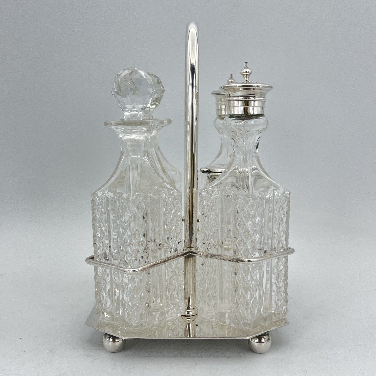 Antico Silver Condiment set condimento in argento sheffield plated olio aceto Categoria  Sheffield & Argento