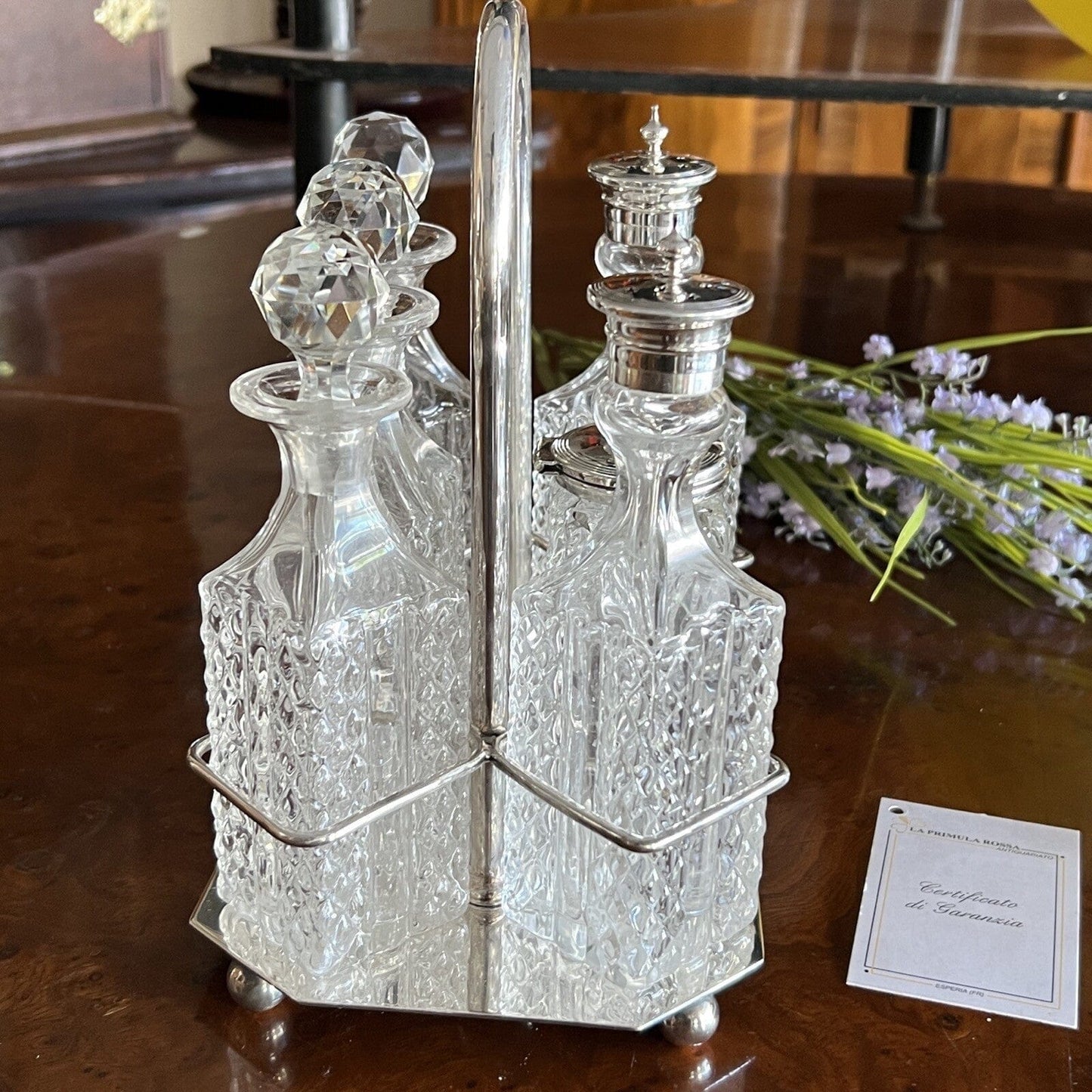 Antico Silver Condiment set condimento in argento sheffield plated olio aceto Categoria  Sheffield & Argento