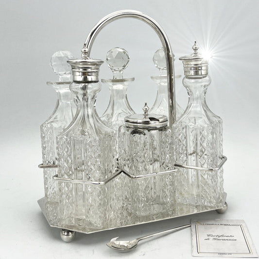 Antico Silver Condiment set condimento in argento sheffield plated olio aceto Categoria  Sheffield & Argento
