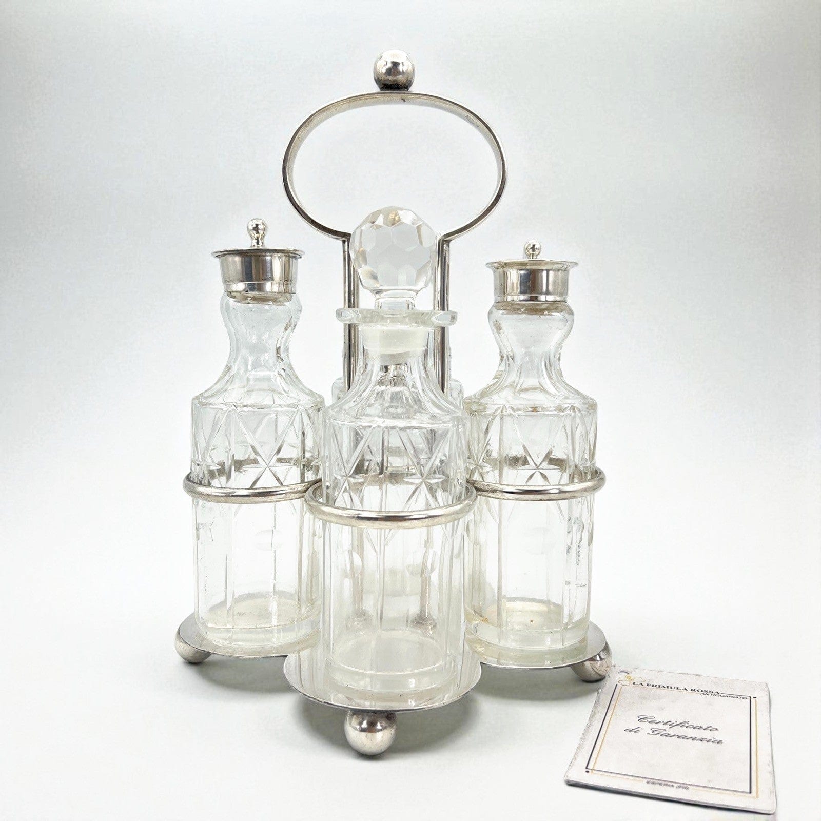 Antico Silver Condiment set condimento in argento sheffield plated olio aceto Categoria  Sheffield & Argento