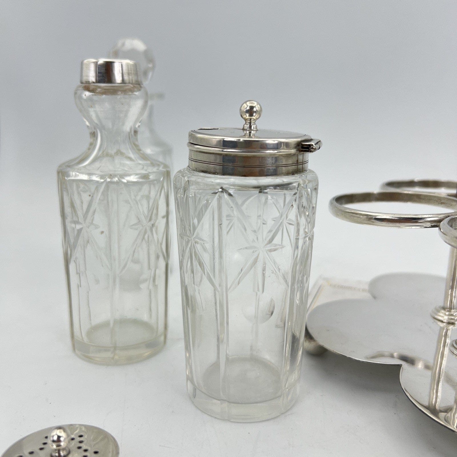 Antico Silver Condiment set condimento in argento sheffield plated olio aceto Categoria  Sheffield & Argento