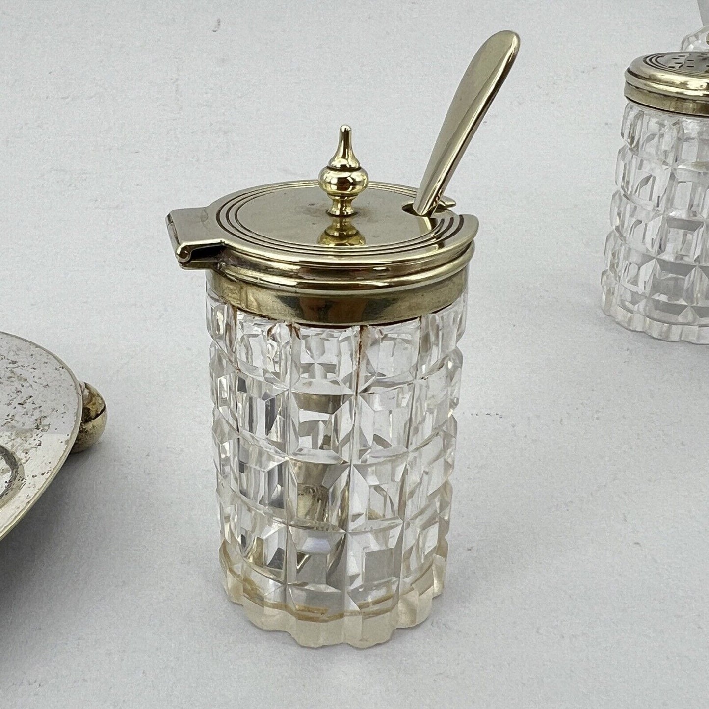 Antico Silver Condiment set condimento in argento sheffield plated olio aceto Categoria  Sheffield & Argento