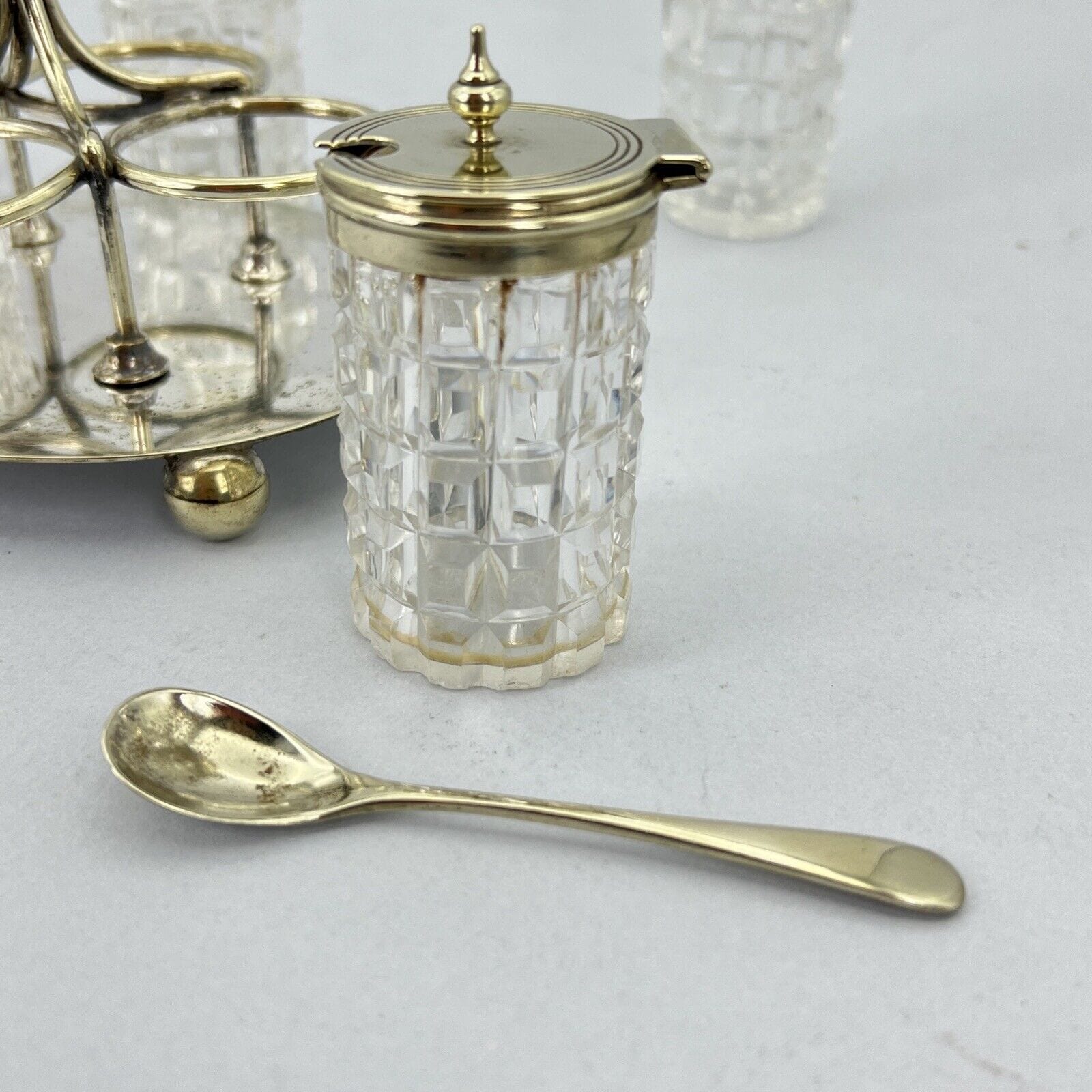 Antico Silver Condiment set condimento in argento sheffield plated olio aceto Categoria  Sheffield & Argento