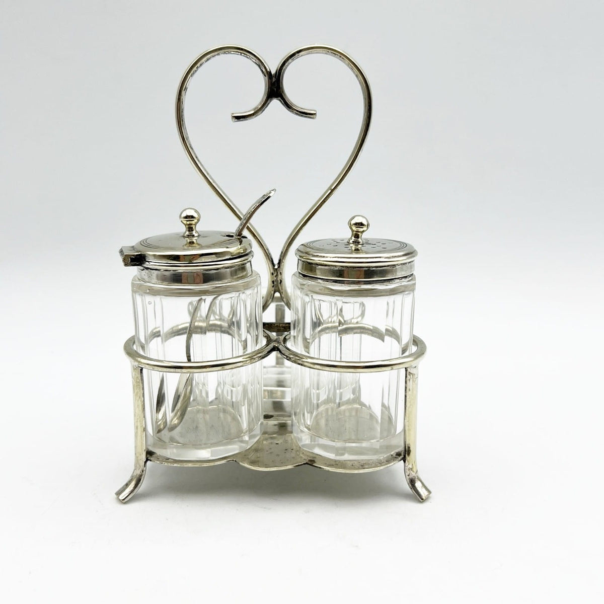 Antico Silver Condiment Set condimento in Argento Sheffield plated olio e aceto Categoria  Sheffield & Argento