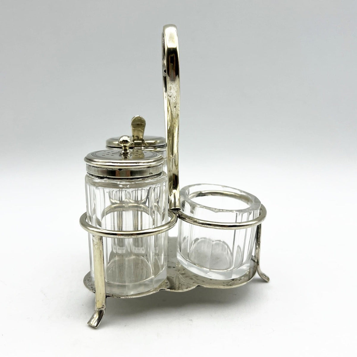 Antico Silver Condiment Set condimento in Argento Sheffield plated olio e aceto Categoria  Sheffield & Argento