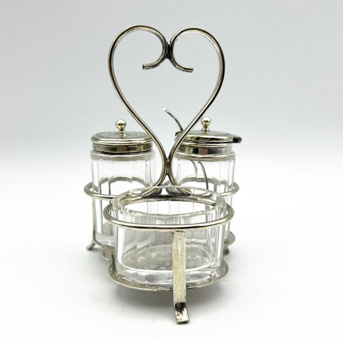 Antico Silver Condiment Set condimento in Argento Sheffield plated olio e aceto Categoria  Sheffield & Argento