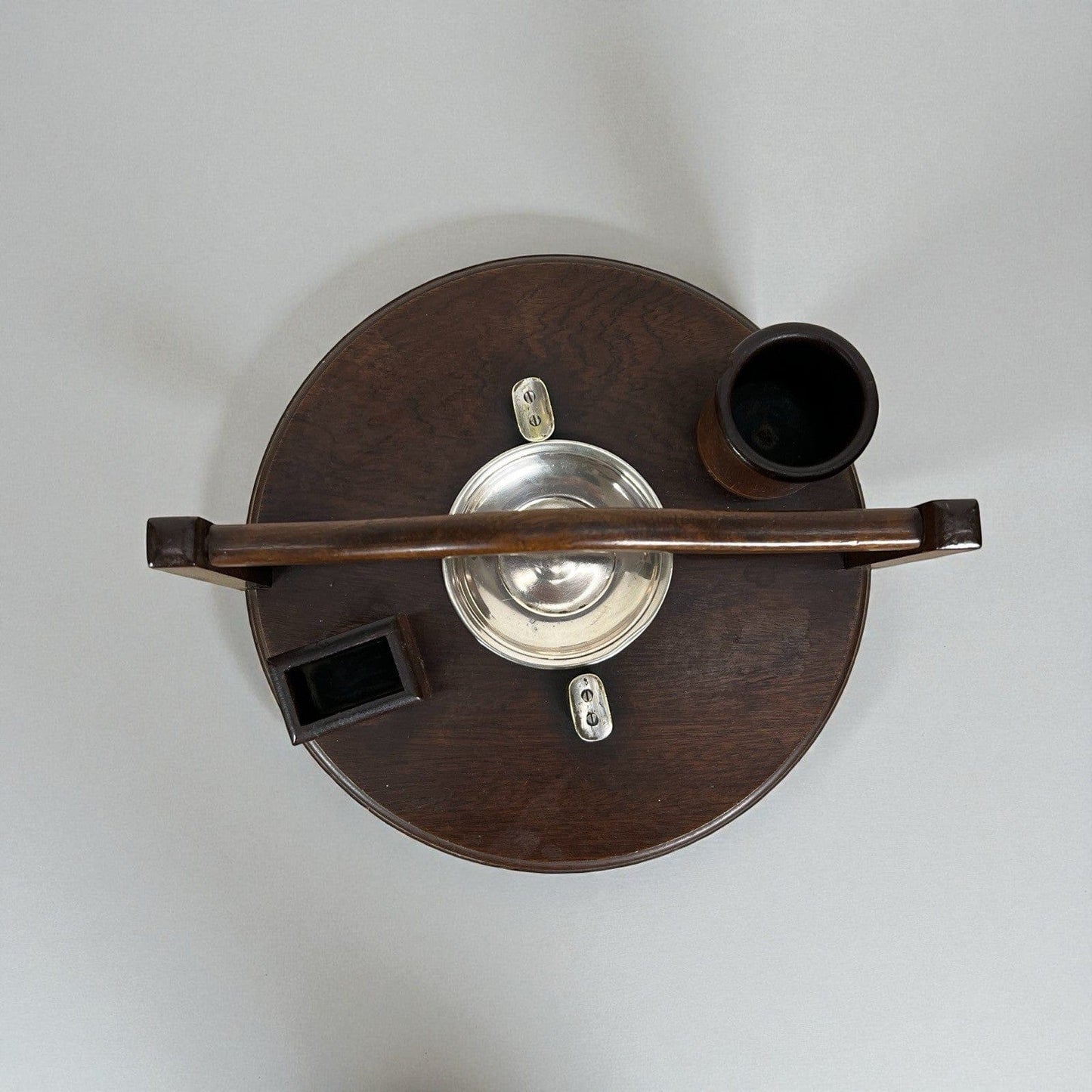 Antico tavolino da fumo Inglese con posacenere in Argento portacenere Servomuto Categoria  Tavoli - tavolinetti