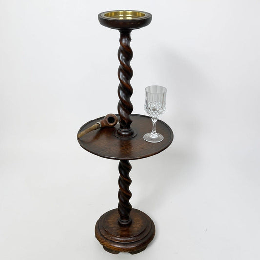 Antico tavolino da fumo Inglese con posacenere in ottone portacenere Servomuto Categoria  Tavoli - tavolinetti