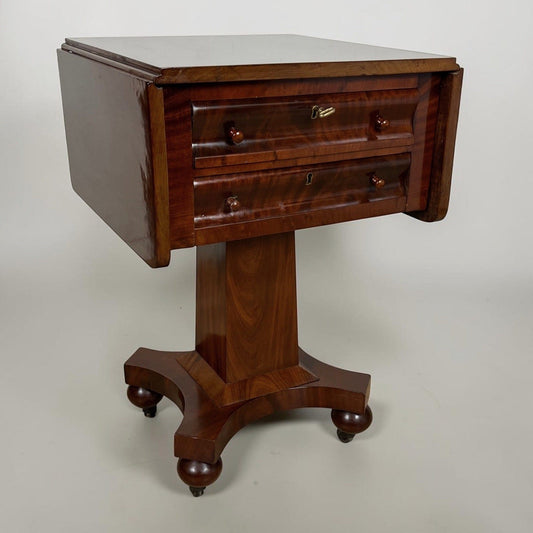 Antico tavolino tavolo con alette in legno di Mogano da salotto epoca ' 800 Categoria  Tavoli - tavolinetti