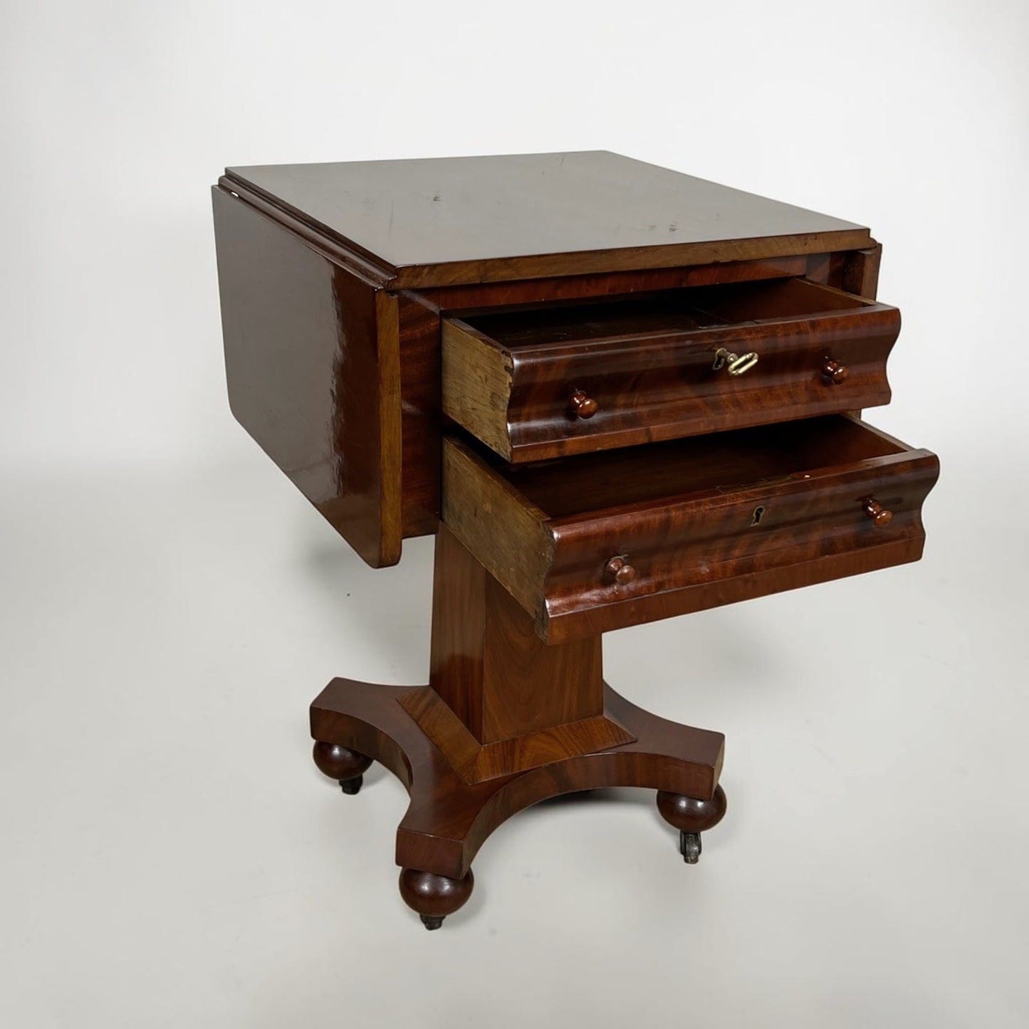 Antico tavolino tavolo con alette in legno di Mogano da salotto epoca ' 800 Categoria  Tavoli - tavolinetti