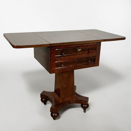Antico tavolino tavolo con alette in legno di Mogano da salotto epoca ' 800 Categoria  Tavoli - tavolinetti