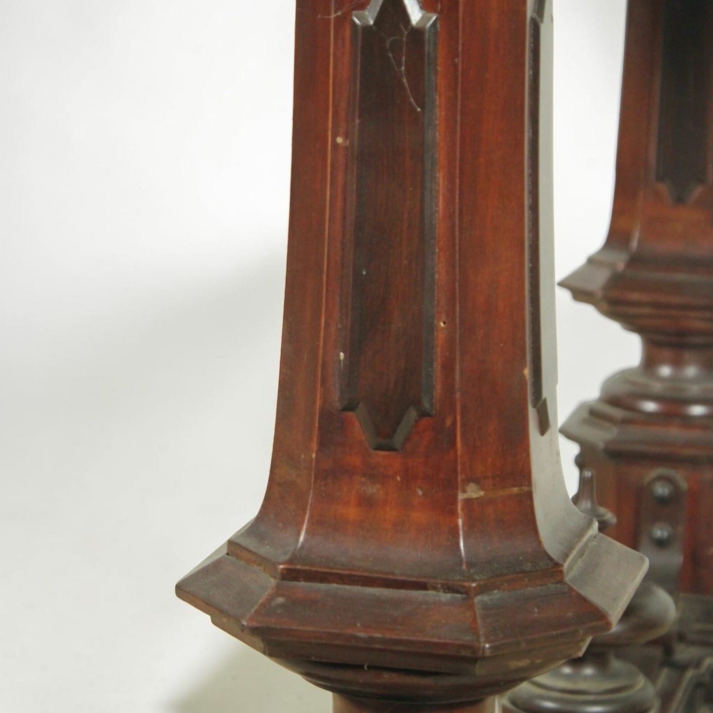 Antico Tavolo Rettangolare in legno di mogano epoca 800 Mobile doppia colonna Categoria  Tavoli - tavolinetti