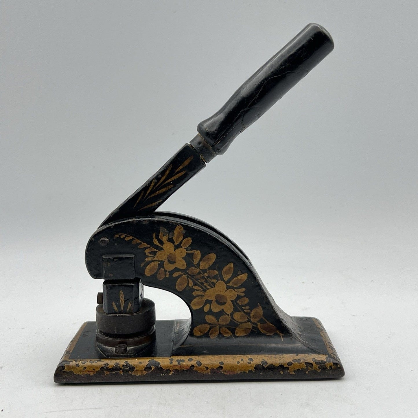 Antico timbro a secco inglese in ferro ghisa vecchia pressa da tavolo d'epoca Categoria  Vari