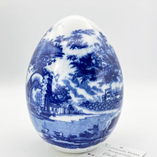 Antico Uovo in Ceramica Royal Copenhagen con decoro bianco blu Danese Vintage Categoria  Ceramiche e Porcellane