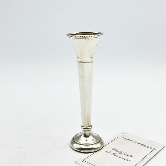Antico Vasetto monofiore in Argento Sterling a tromba d'epoca anno 1972 Categoria  Sheffield & Argento