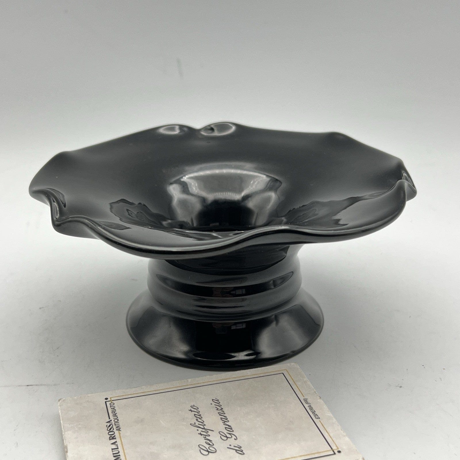 Antico vasetto vaso ciotola portafiori Alzatina Portcandela in terracotta nero Categoria  Vasi e Portafiori