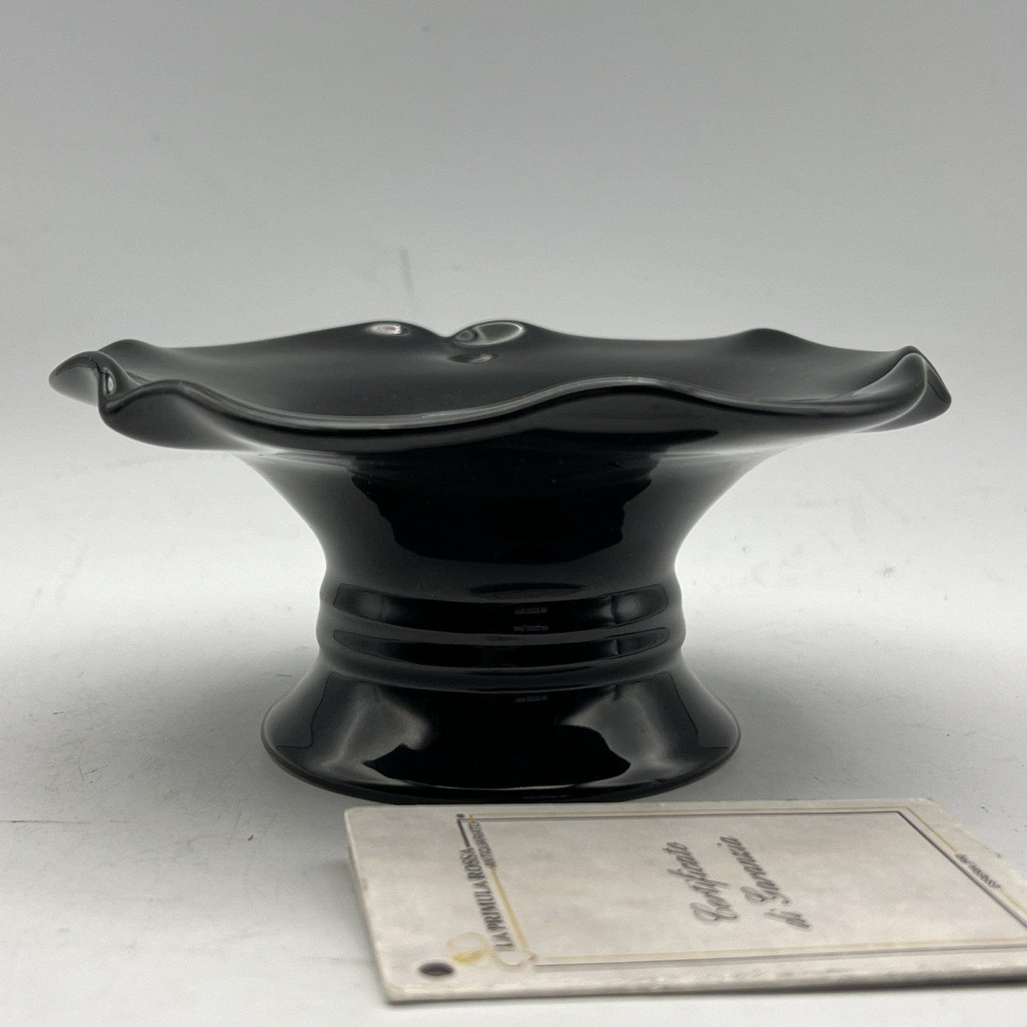 Antico vasetto vaso ciotola portafiori Alzatina Portcandela in terracotta nero Categoria  Vasi e Portafiori