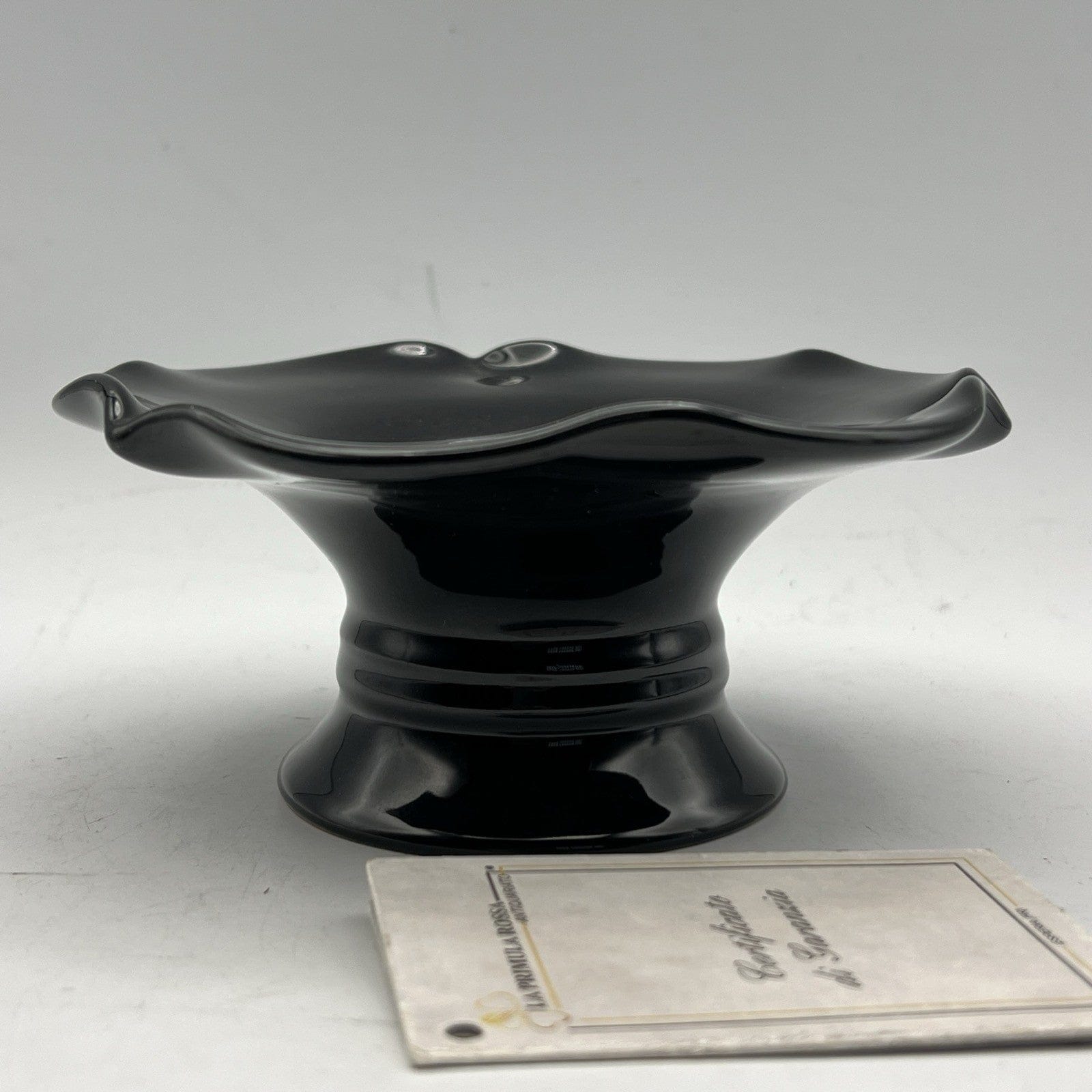 Antico vasetto vaso ciotola portafiori Alzatina Portcandela in terracotta nero Categoria  Vasi e Portafiori