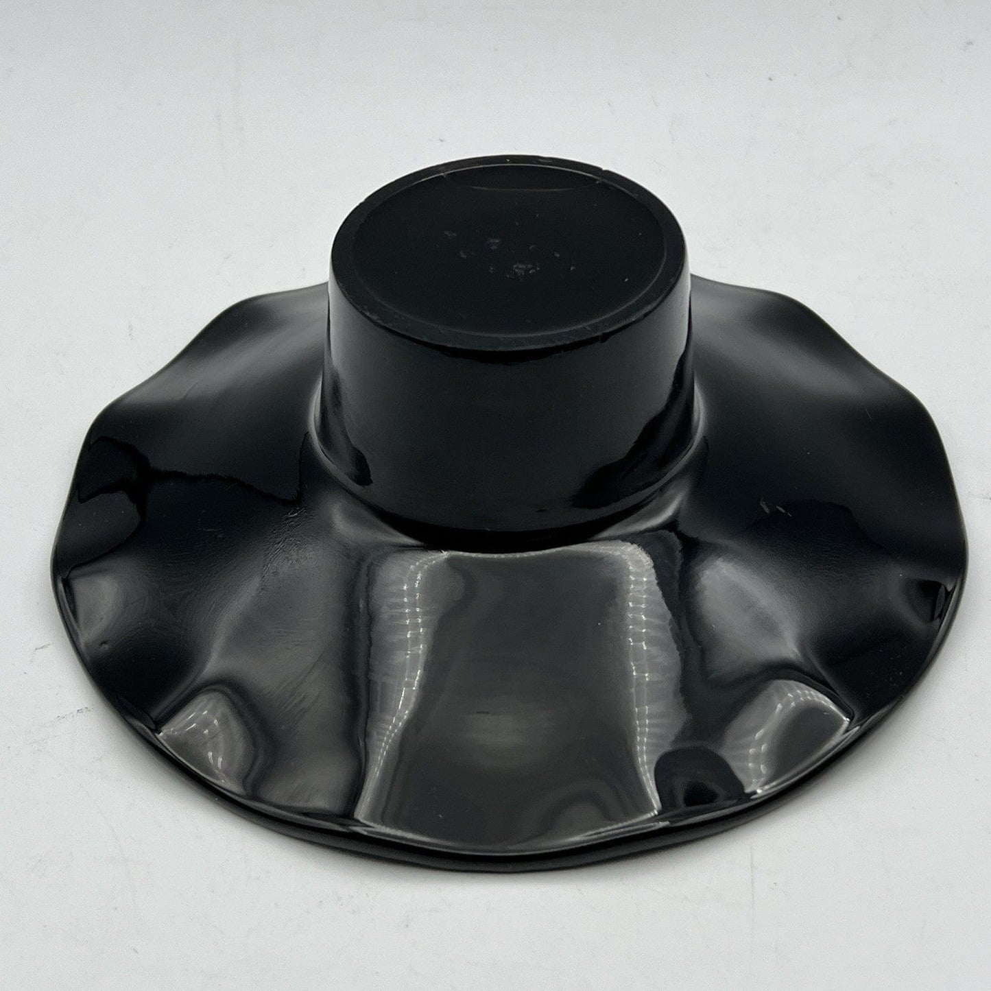 Antico vasetto vaso ciotola portafiori Alzatina Portcandela in vetro nero Categoria  Vasi e Portafiori