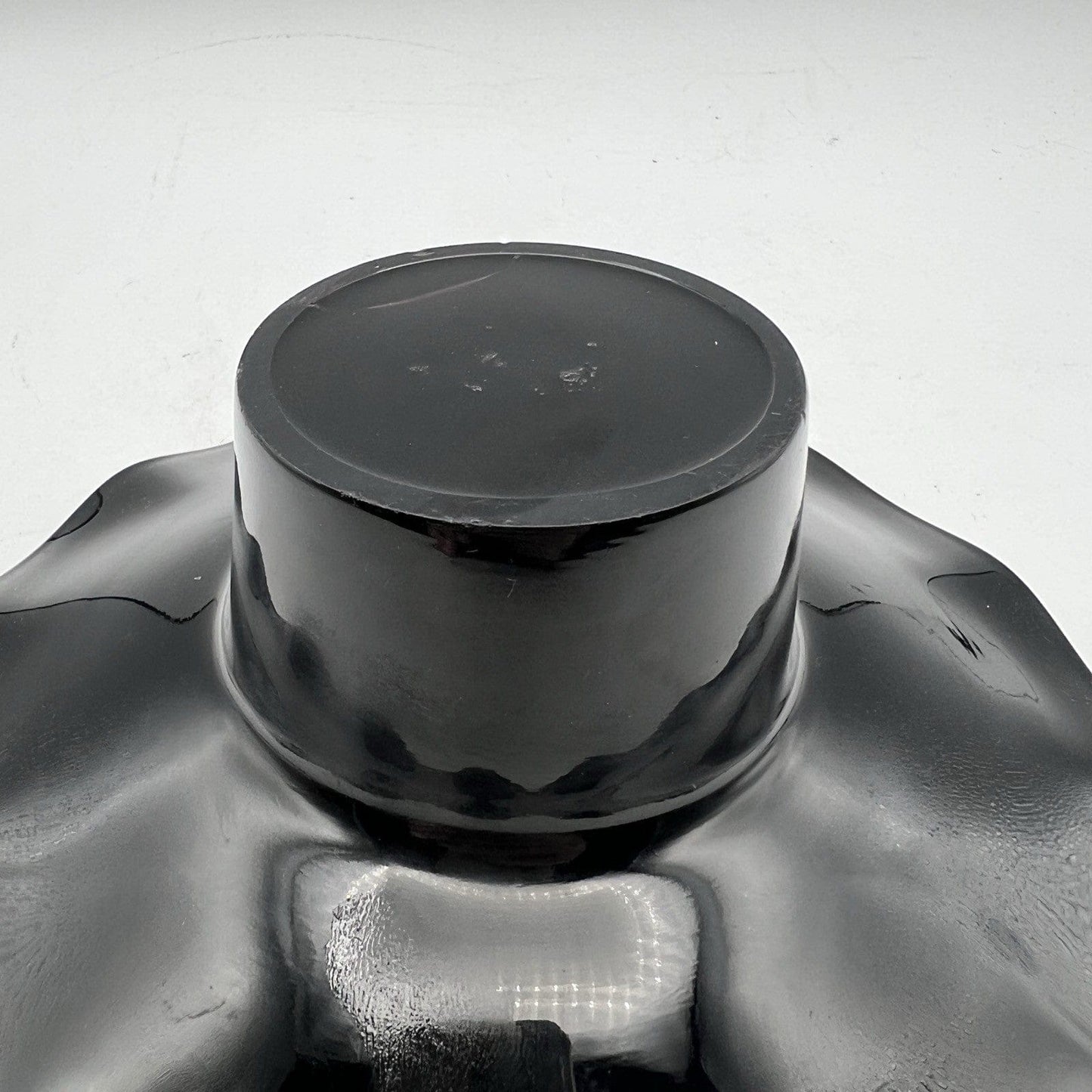 Antico vasetto vaso ciotola portafiori Alzatina Portcandela in vetro nero Categoria  Vasi e Portafiori