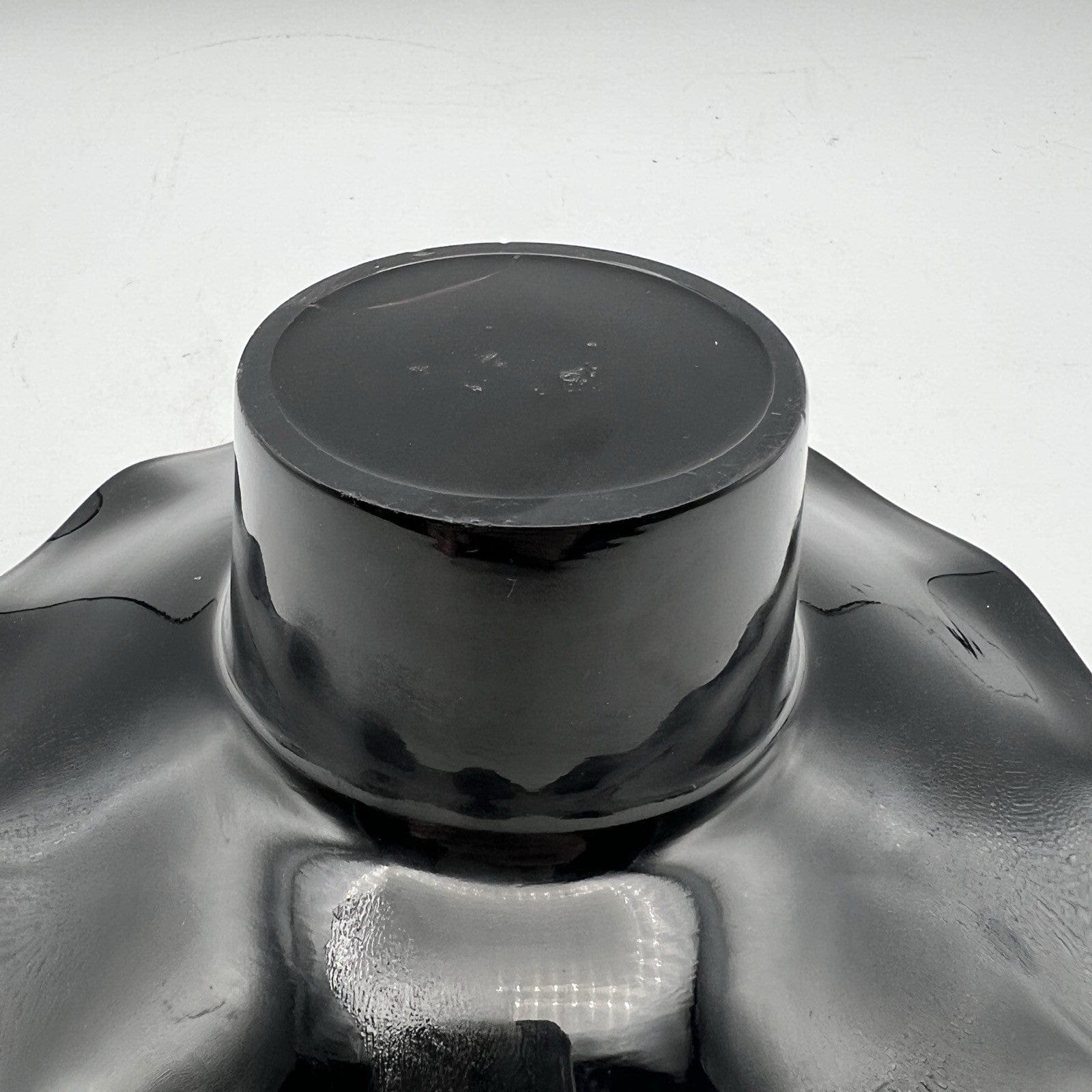 Antico vasetto vaso ciotola portafiori Alzatina Portcandela in vetro nero Categoria  Vasi e Portafiori