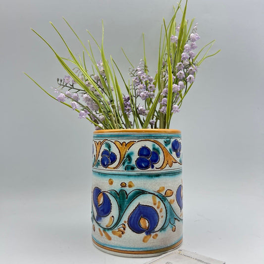 Antico Vaso Barattolo porta mestolo da cucina in ceramica terracotta firma Santi Categoria  Vasi e Portafiori