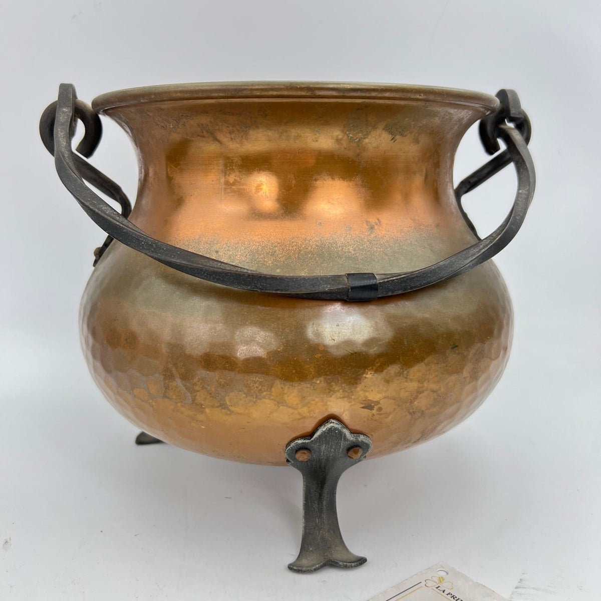 Antico Vaso in Rame Vecchia Pentola Dipinta con Manico Souvenir di Ginevra  1kg Categoria  altro