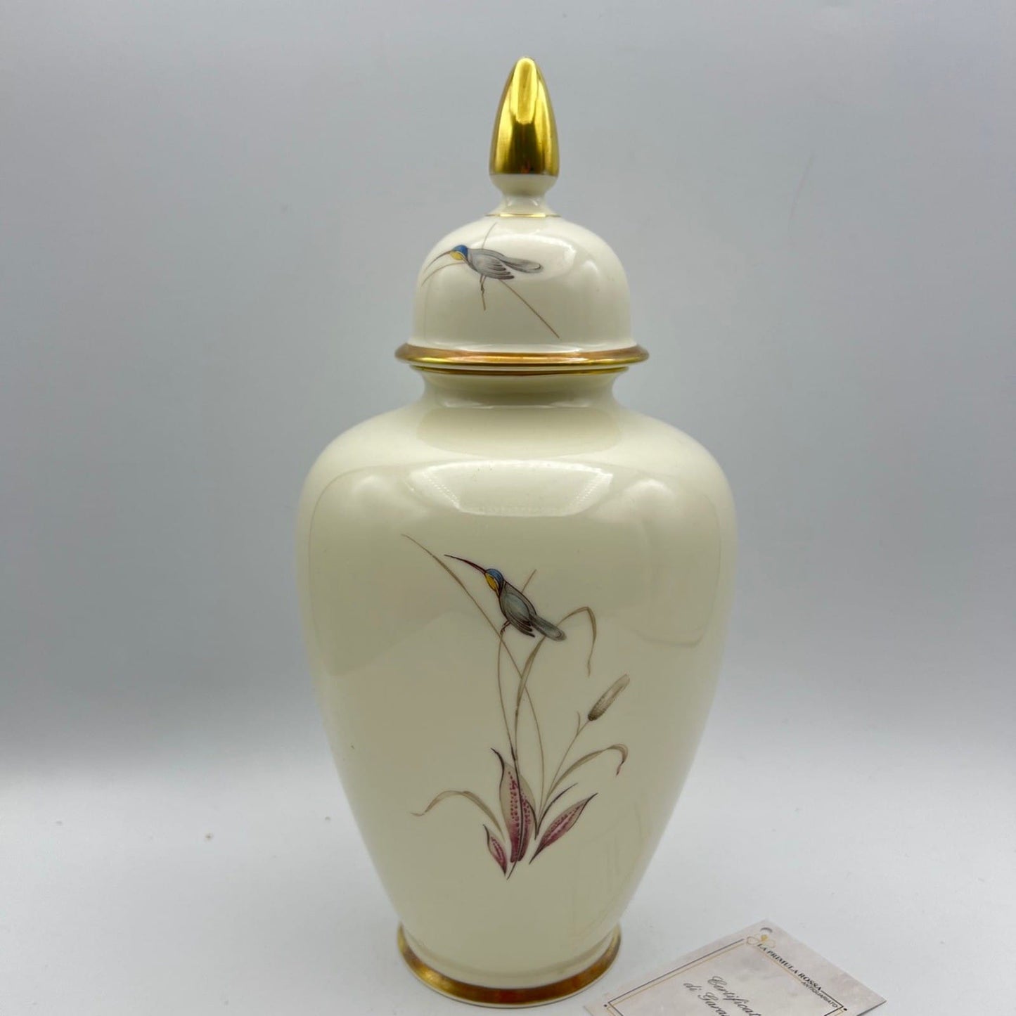 Antico Vaso potiche in porcellana bavaria vintage contenitore coperchio Colibrì Categoria  Vasi e Portafiori