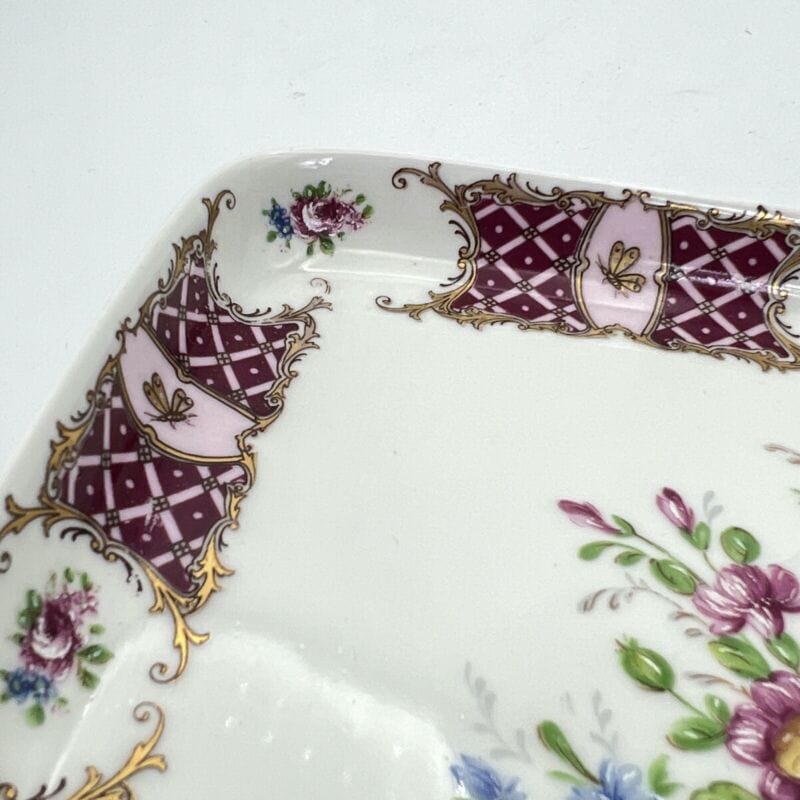 Antico vassoietto svuotatasche in porcellana T. Limoges vintage decoro con fiori Categoria  Centrotavola e Ciotole